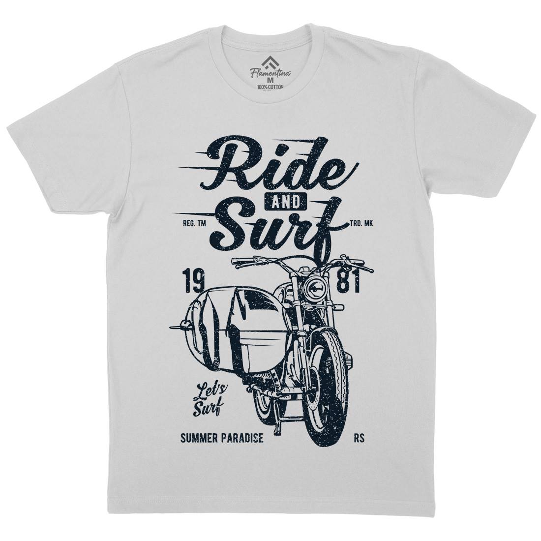 Ride And Mens Crew Neck T-Shirt Surf A742