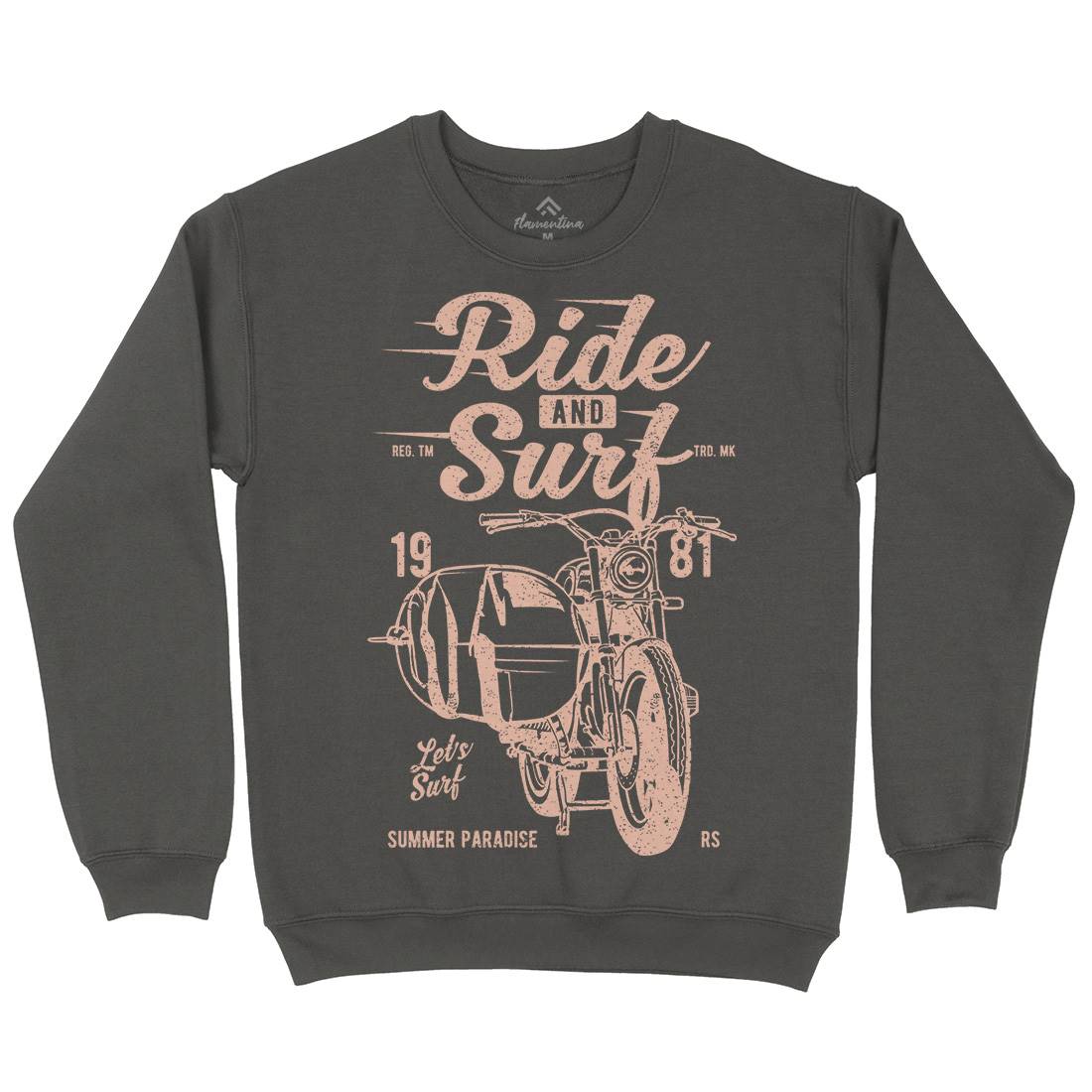 Ride And Mens Crew Neck Sweatshirt Surf A742