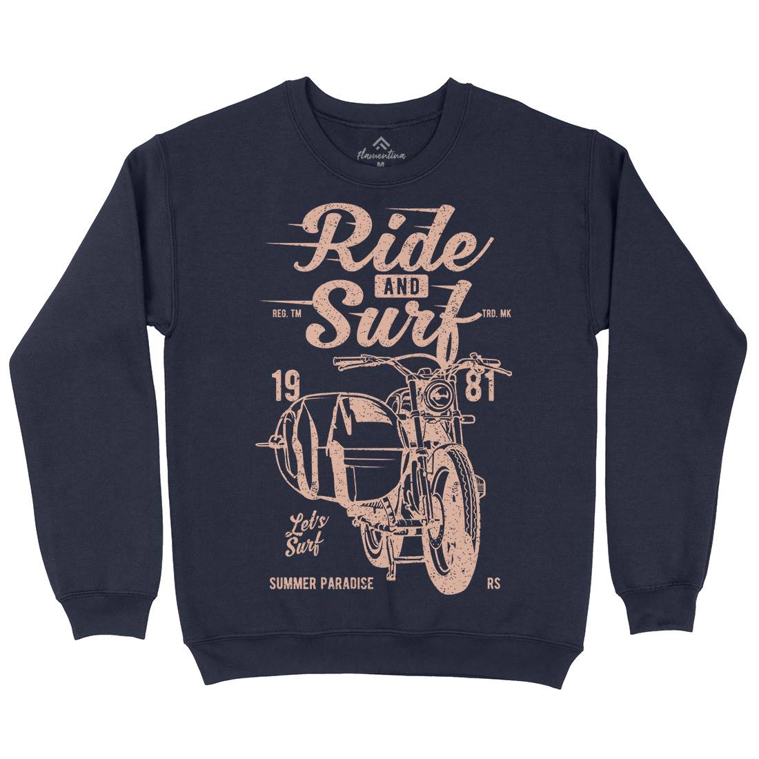 Ride And Mens Crew Neck Sweatshirt Surf A742