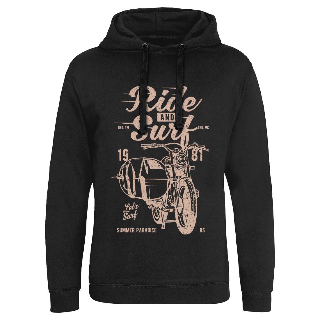 Ride And Mens Hoodie Without Pocket Surf A742