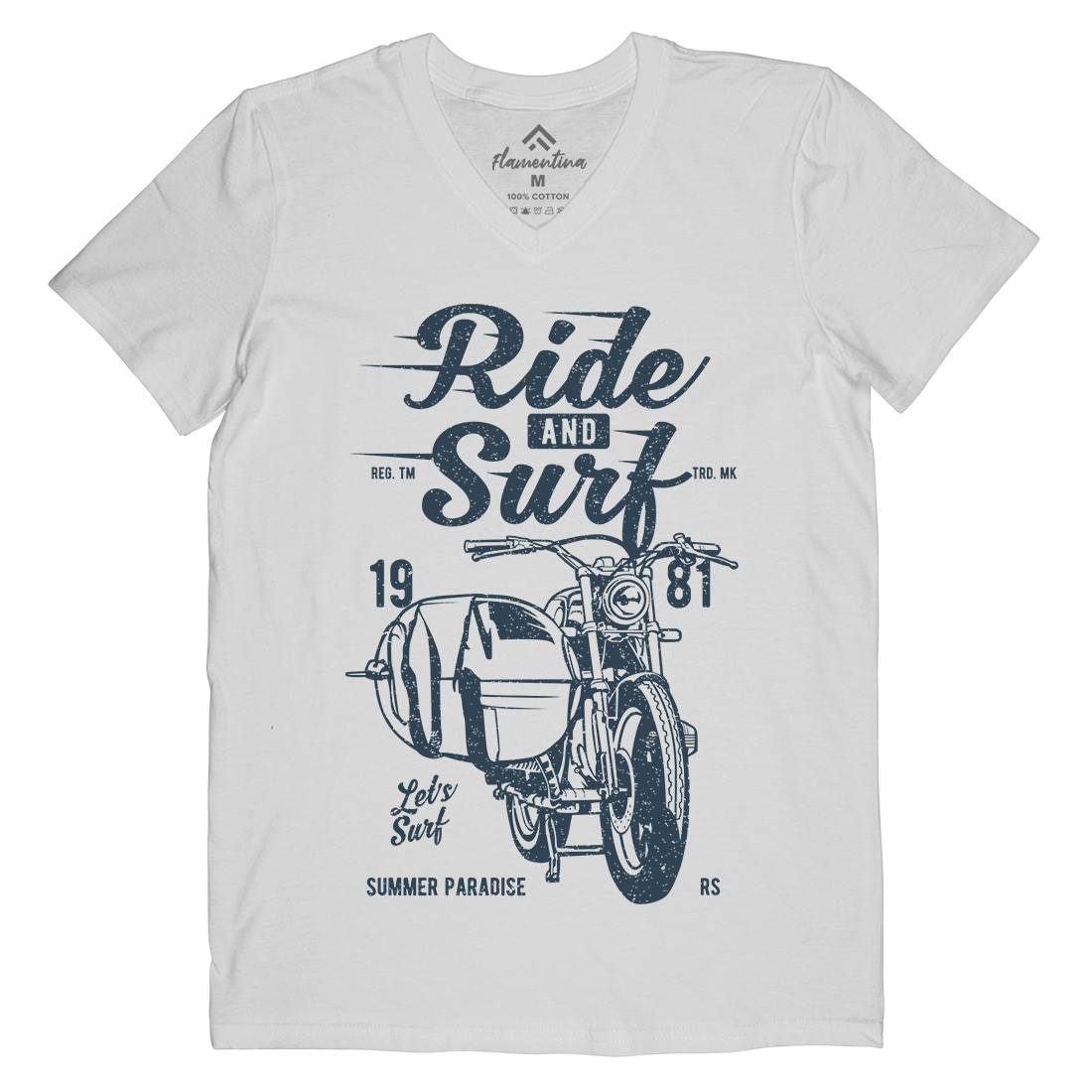 Ride And Mens V-Neck T-Shirt Surf A742
