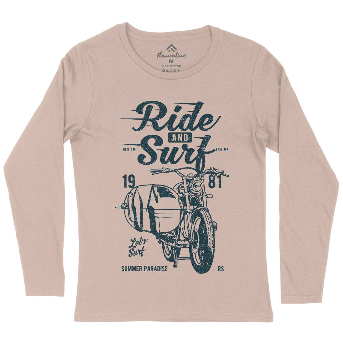 Ride And Womens Long Sleeve T-Shirt Surf A742