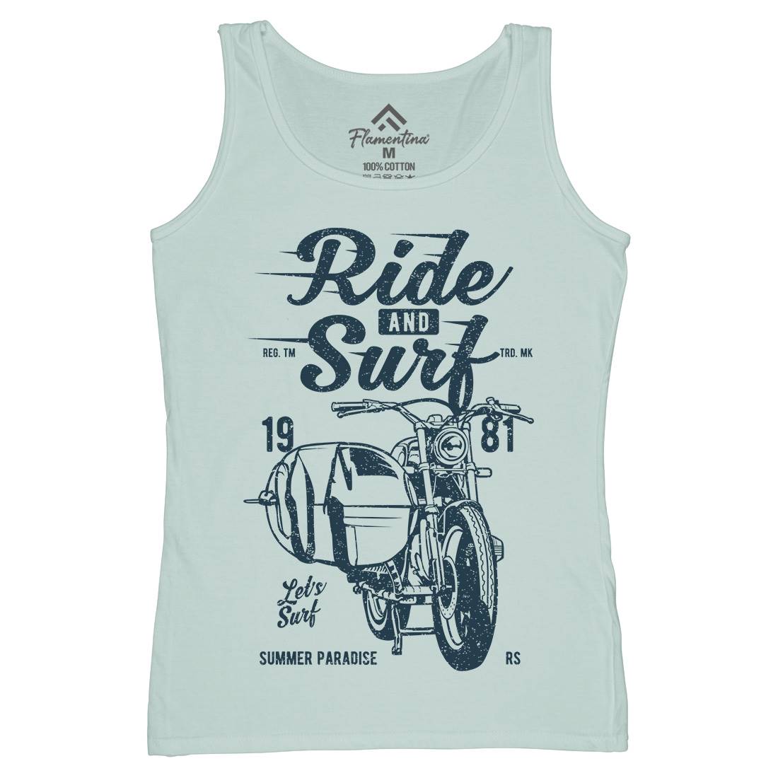 Ride And Womens Organic Tank Top Vest Surf A742