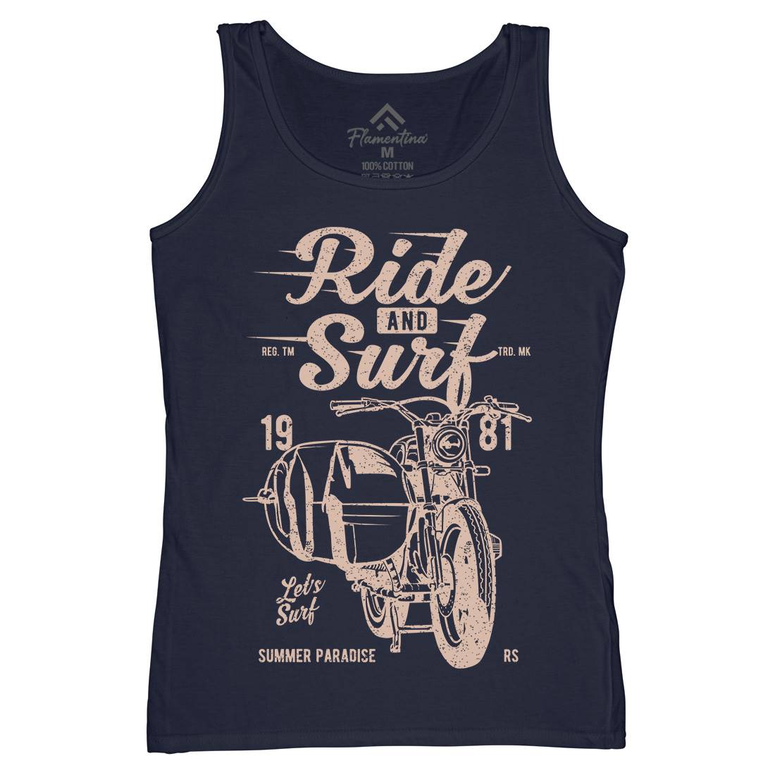 Ride And Womens Organic Tank Top Vest Surf A742