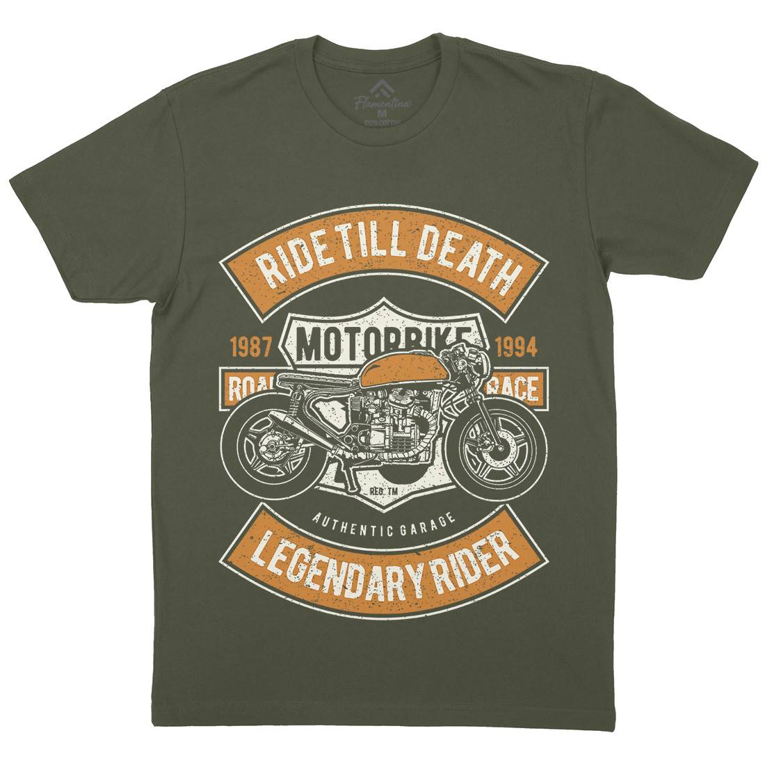 Ride Till Death Mens Crew Neck T-Shirt Motorcycles A743