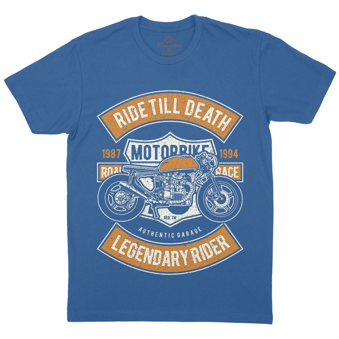 Ride Till Death Mens Crew Neck T-Shirt Motorcycles A743