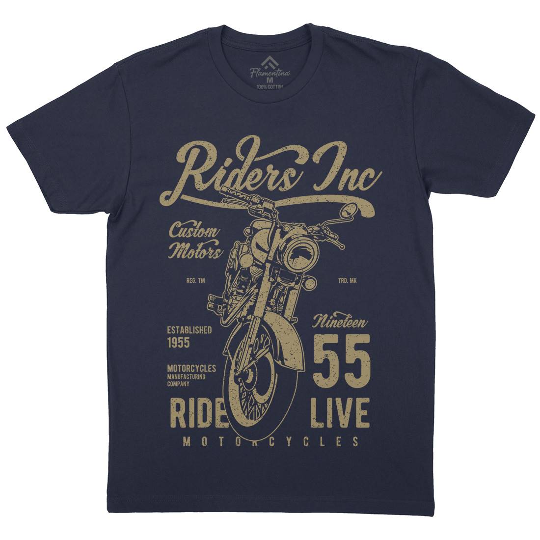 Riders Mens Organic Crew Neck T-Shirt Motorcycles A744