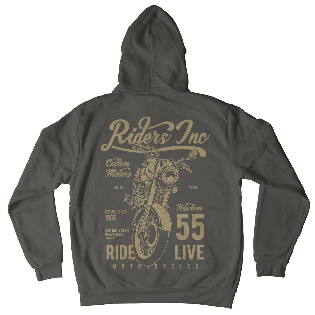 Riders Mens Hoodie With Pocket Motorcycles A744