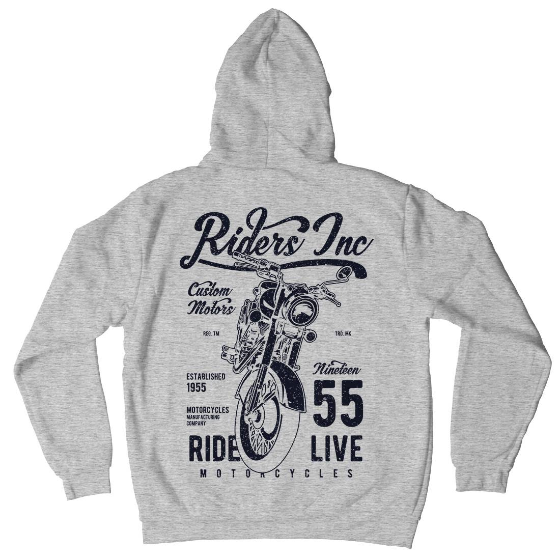 Riders Mens Hoodie With Pocket Motorcycles A744