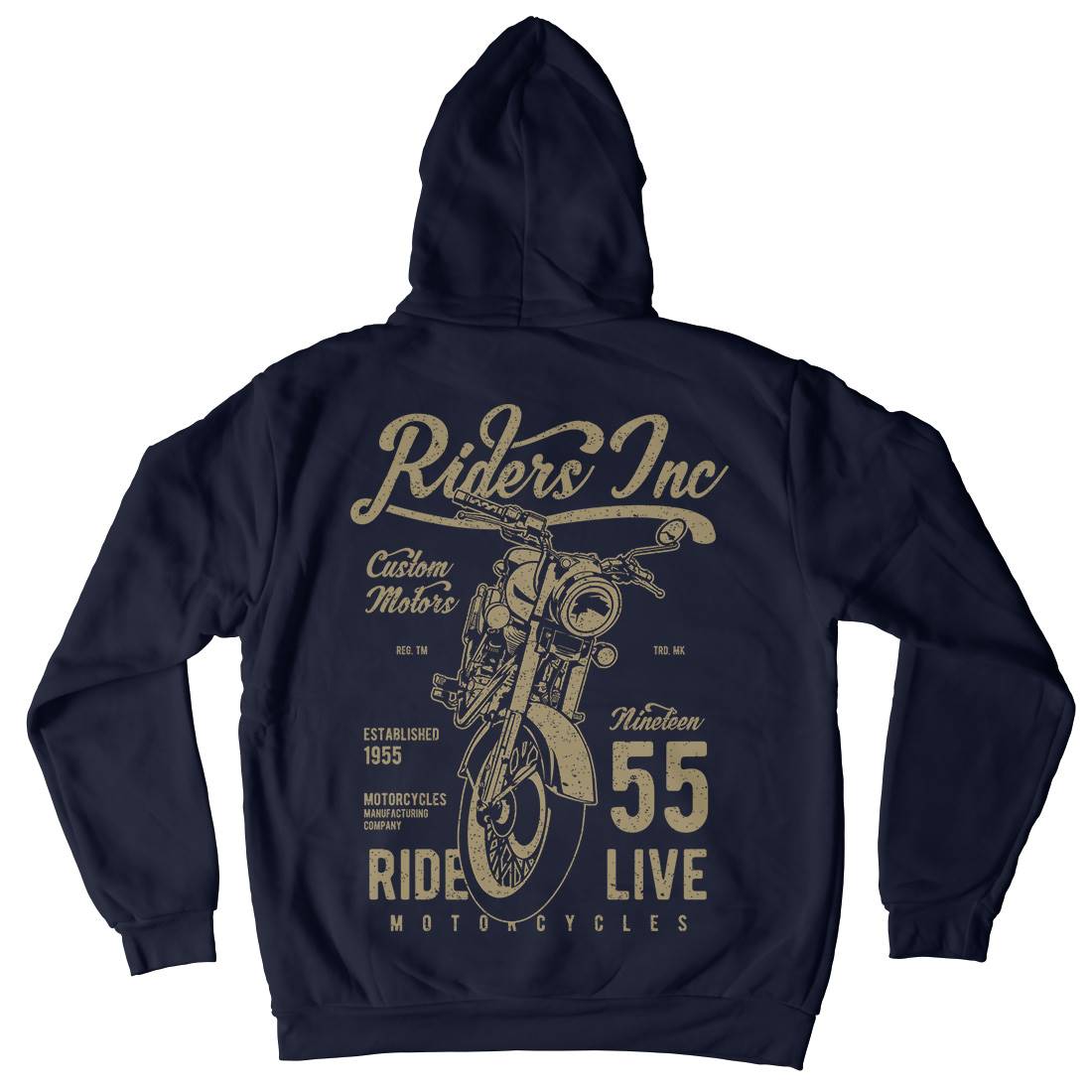 Riders Mens Hoodie With Pocket Motorcycles A744