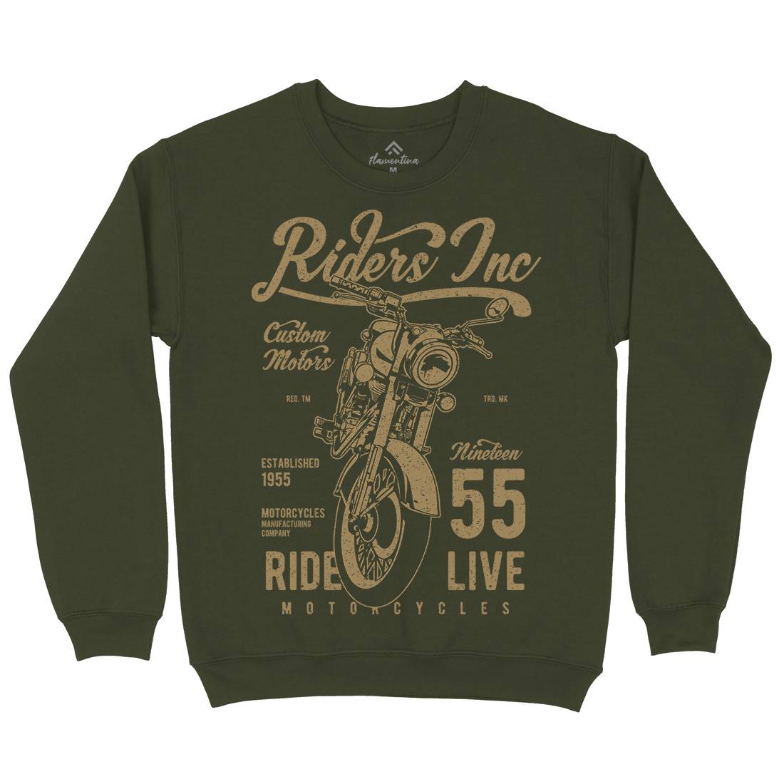 Riders Mens Crew Neck Sweatshirt Motorcycles A744