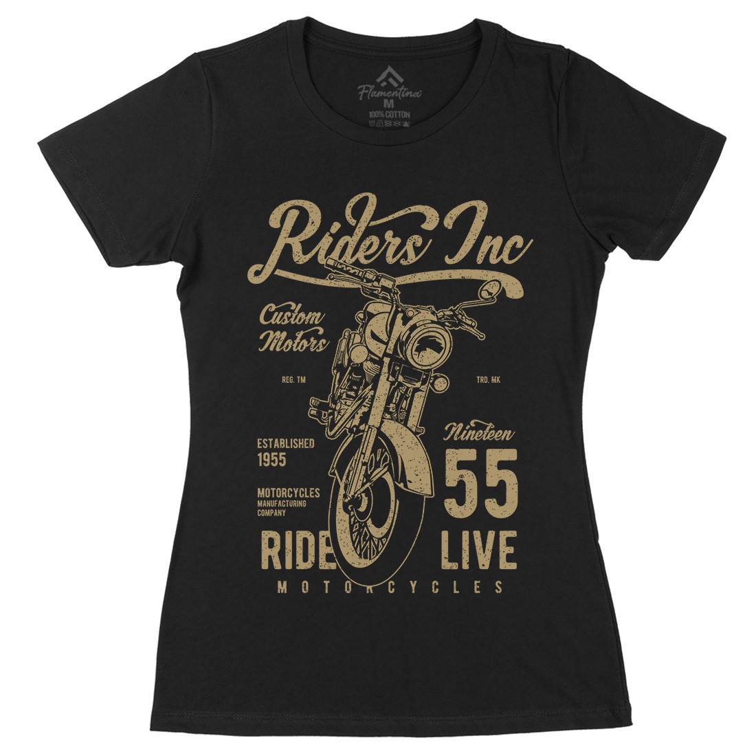 Riders Womens Organic Crew Neck T-Shirt Motorcycles A744