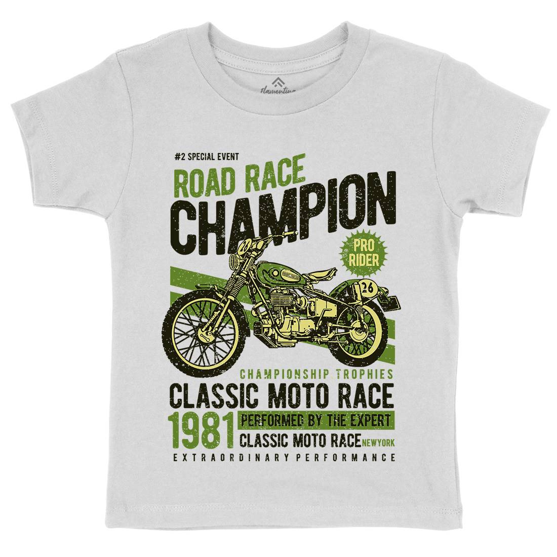 Road Race Champion Kids Crew Neck T-Shirt Motorcycles A745