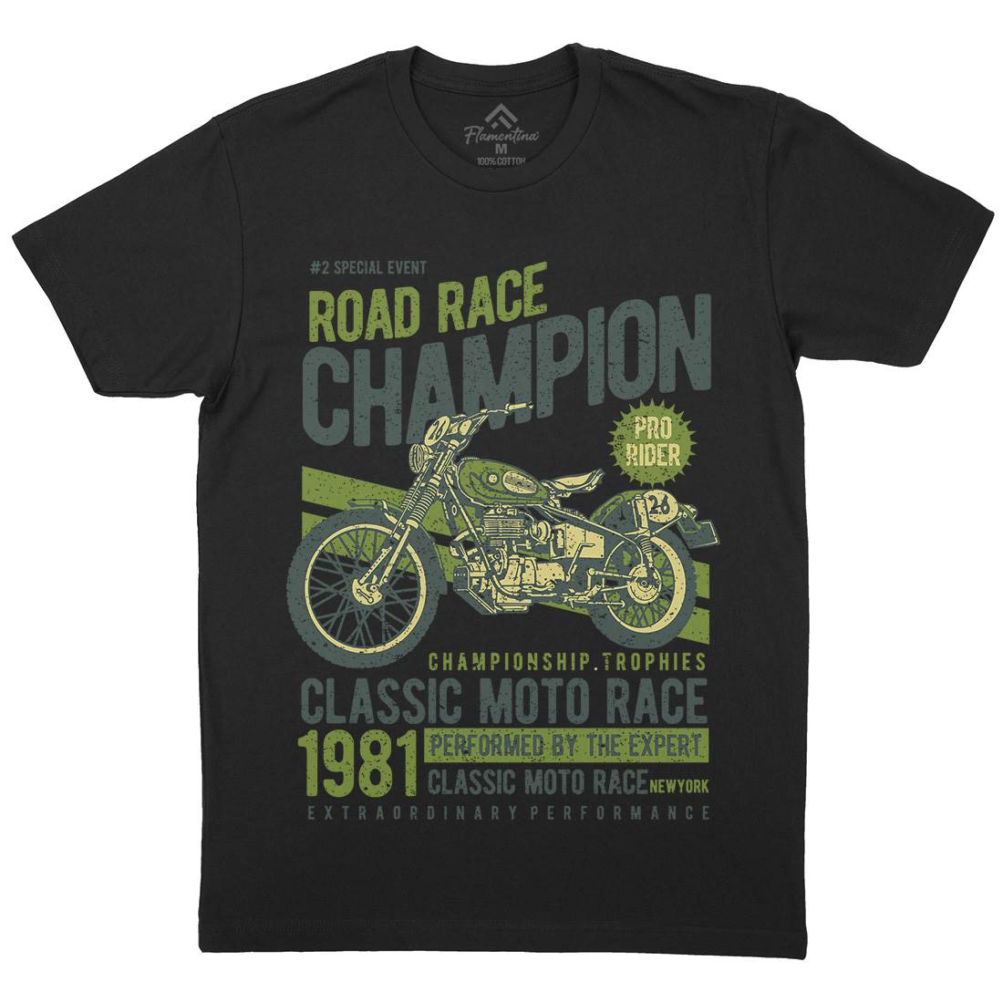 Road Race Champion Mens Organic Crew Neck T-Shirt Motorcycles A745