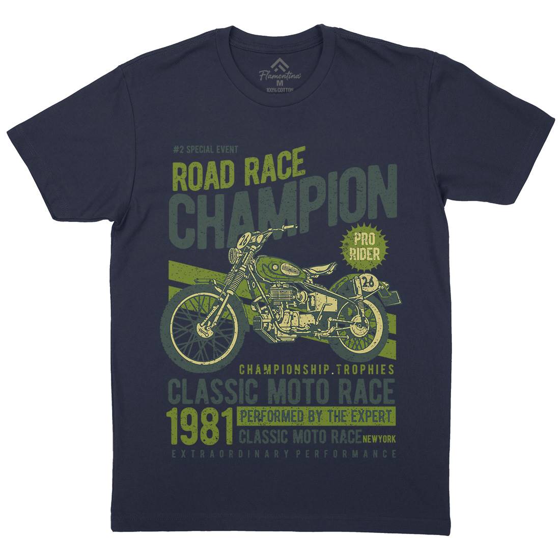 Road Race Champion Mens Crew Neck T-Shirt Motorcycles A745
