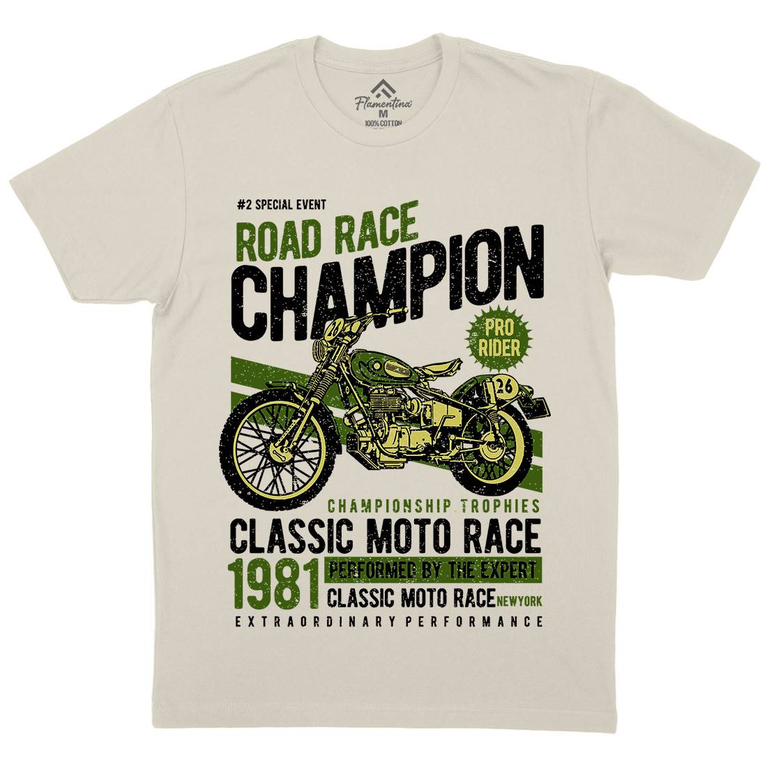 Road Race Champion Mens Organic Crew Neck T-Shirt Motorcycles A745