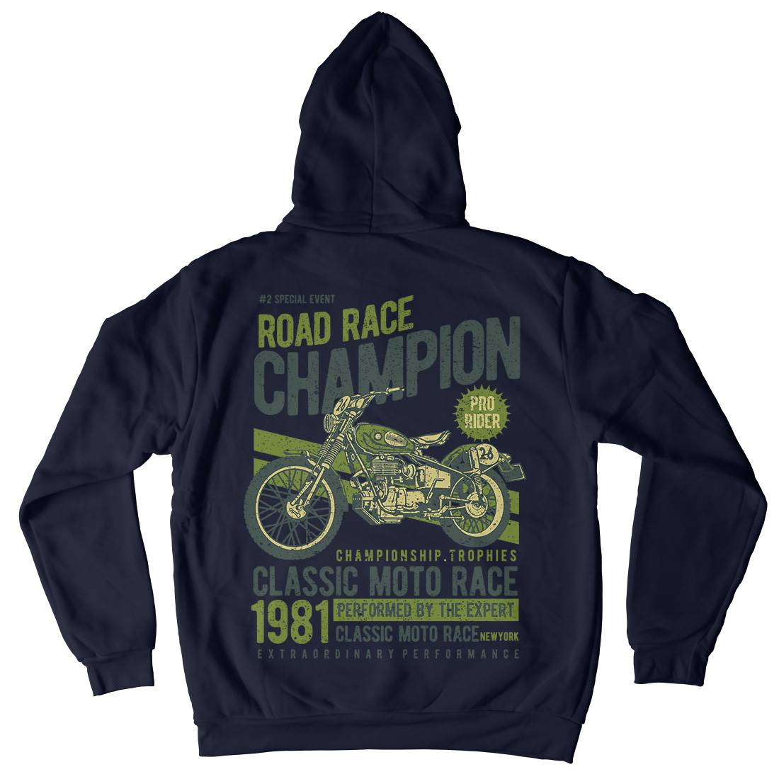 Road Race Champion Mens Hoodie With Pocket Motorcycles A745