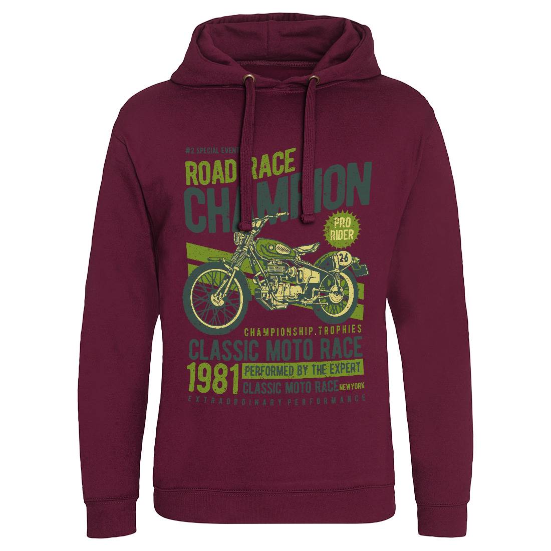 Road Race Champion Mens Hoodie Without Pocket Motorcycles A745