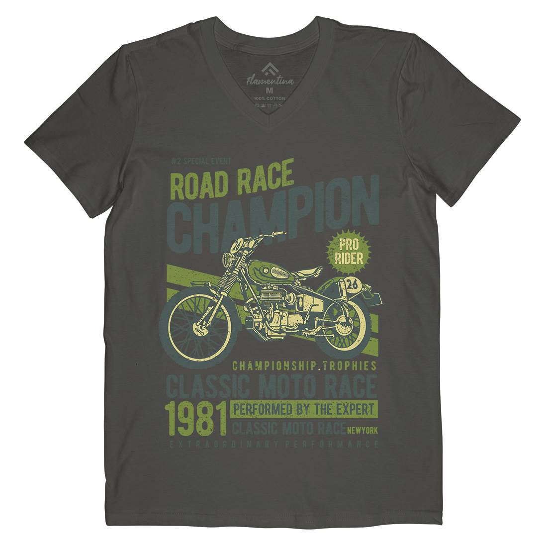 Road Race Champion Mens V-Neck T-Shirt Motorcycles A745
