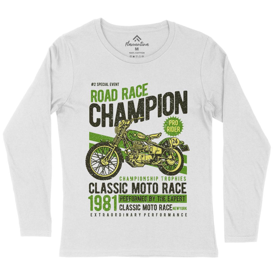 Road Race Champion Womens Long Sleeve T-Shirt Motorcycles A745