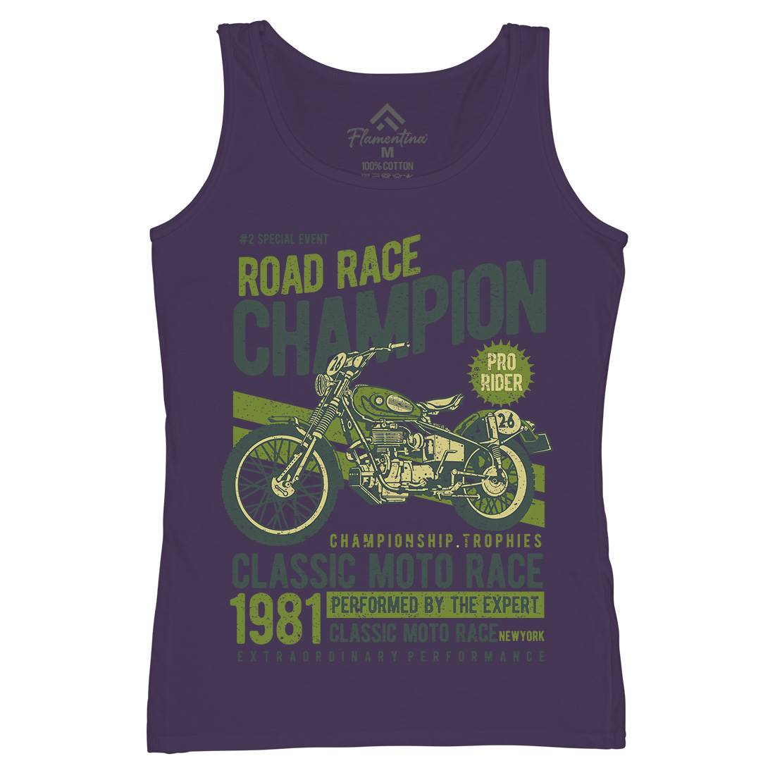 Road Race Champion Womens Organic Tank Top Vest Motorcycles A745