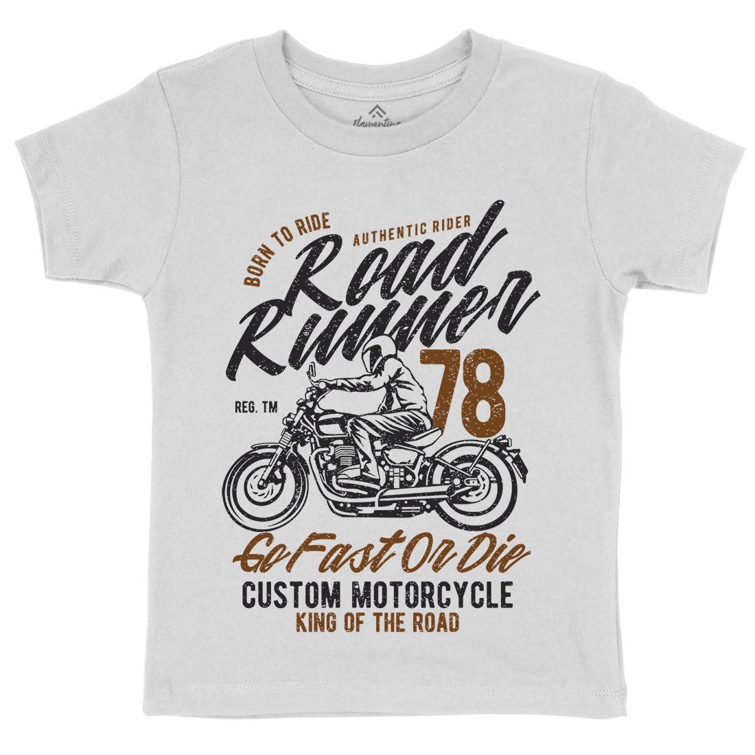 Road Runner Kids Organic Crew Neck T-Shirt Motorcycles A746
