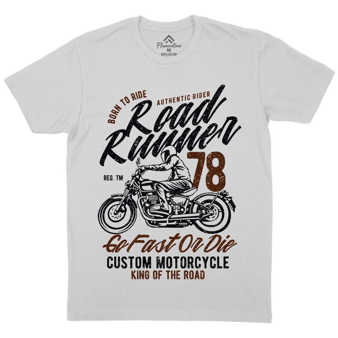 Road Runner Mens Crew Neck T-Shirt Motorcycles A746