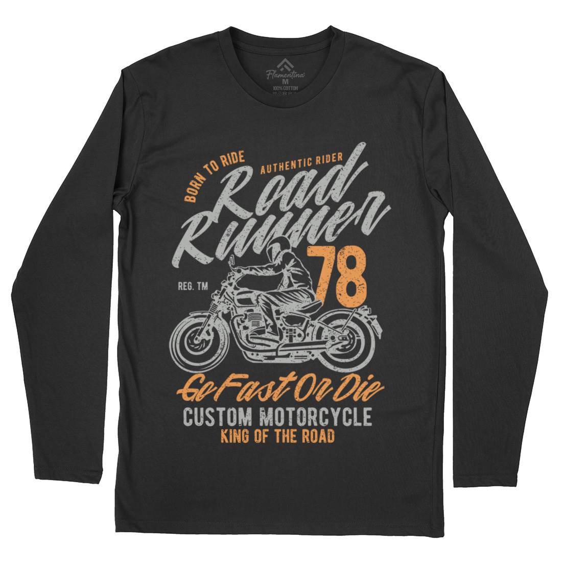 Road Runner Mens Long Sleeve T-Shirt Motorcycles A746