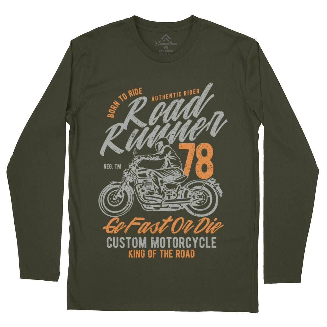 Road Runner Mens Long Sleeve T-Shirt Motorcycles A746