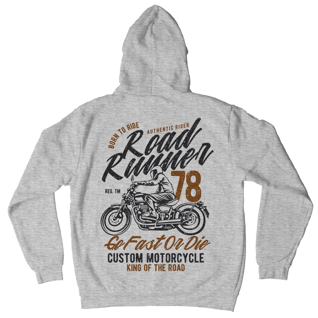 Road Runner Mens Hoodie With Pocket Motorcycles A746