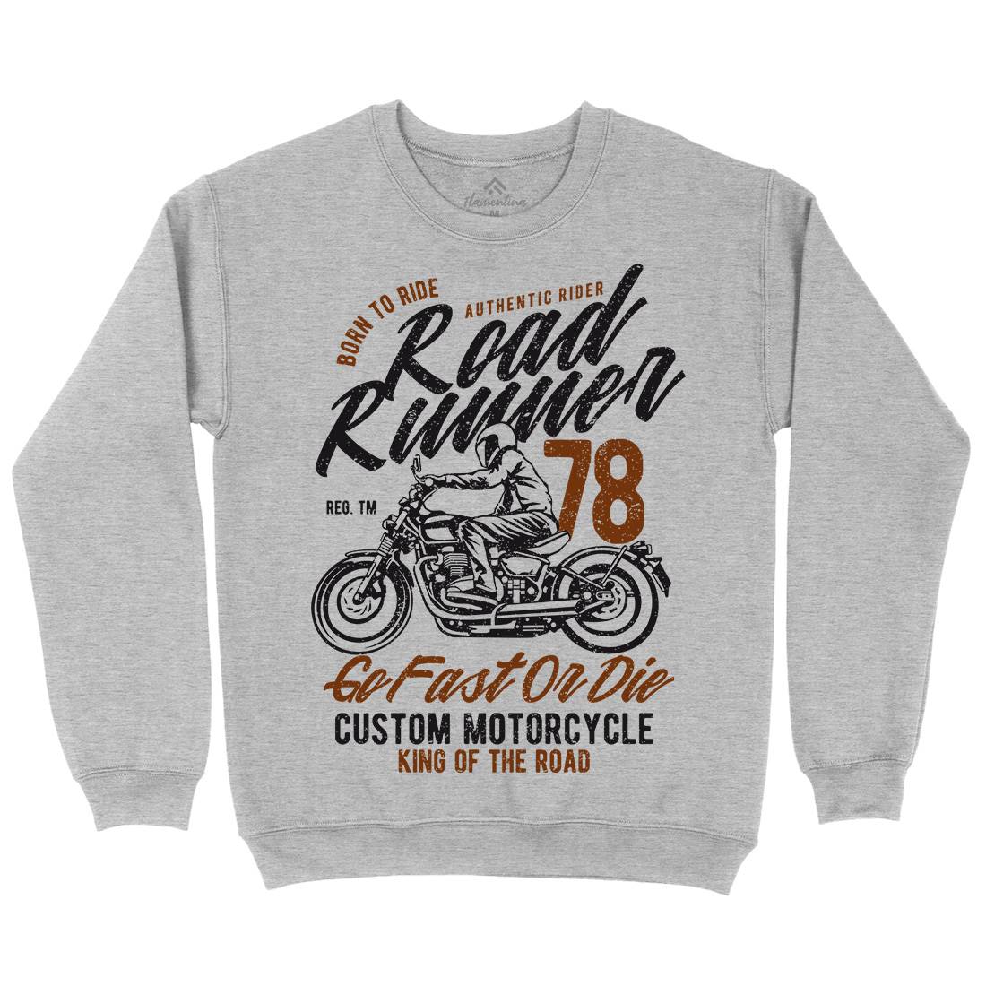 Road Runner Mens Crew Neck Sweatshirt Motorcycles A746