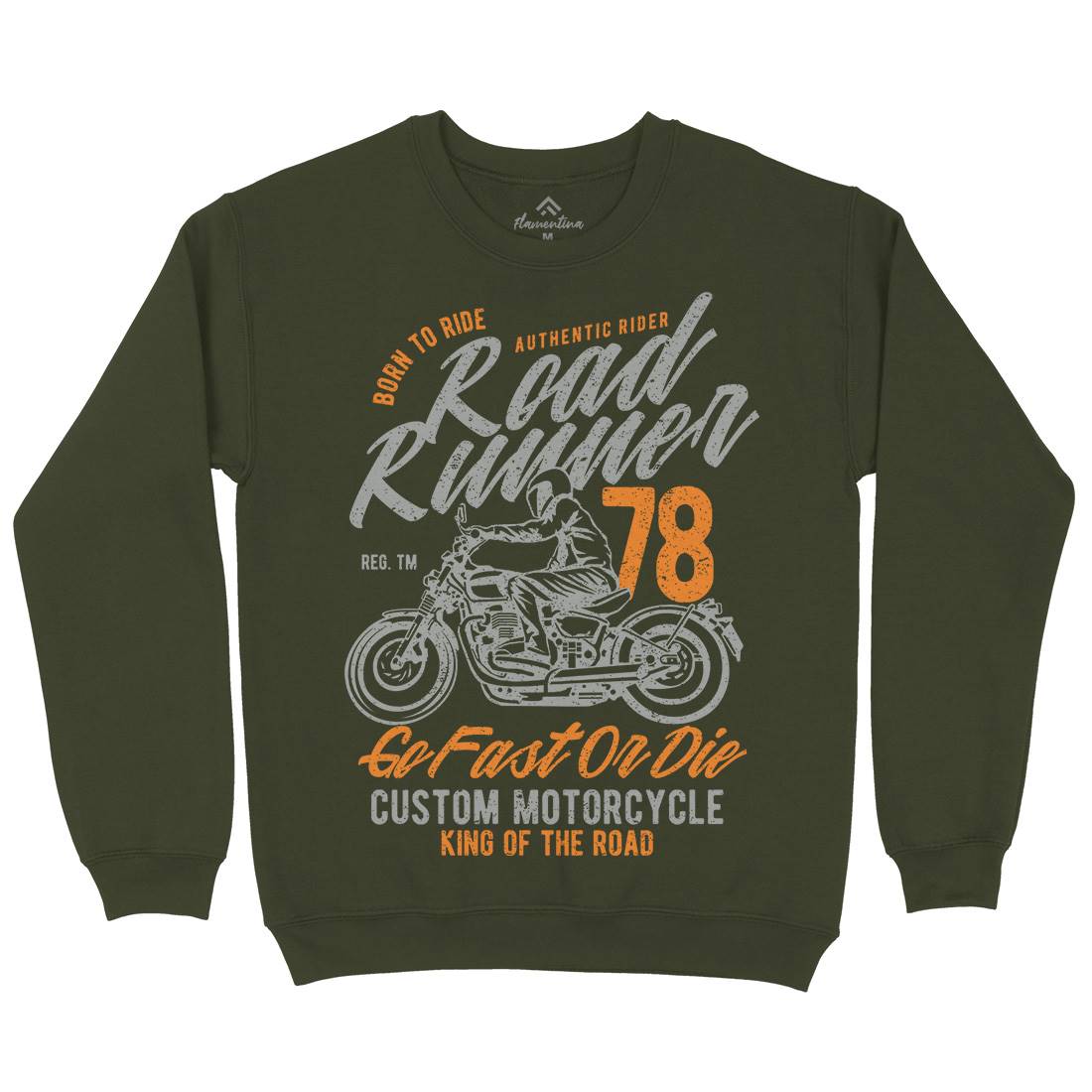 Road Runner Mens Crew Neck Sweatshirt Motorcycles A746