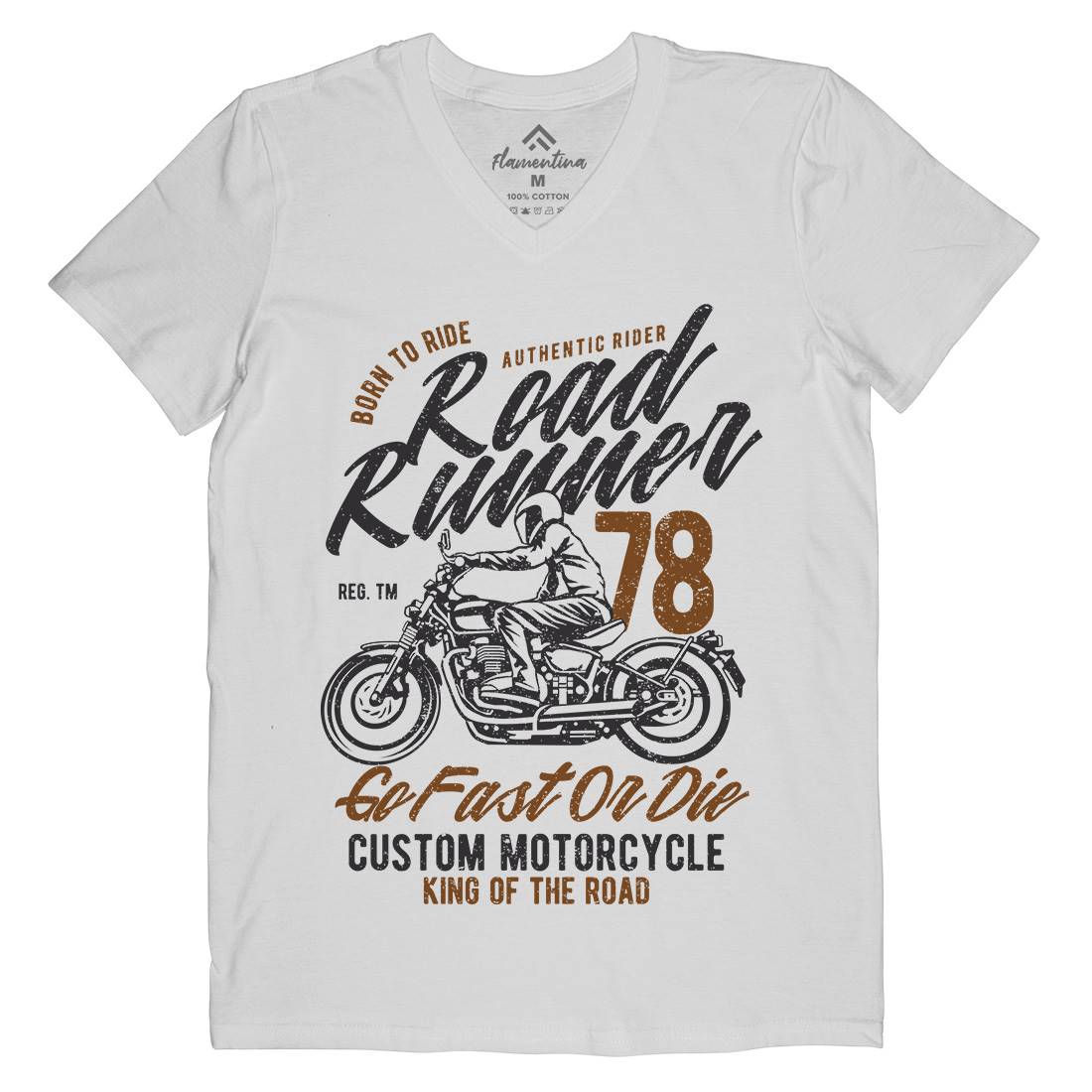 Road Runner Mens V-Neck T-Shirt Motorcycles A746
