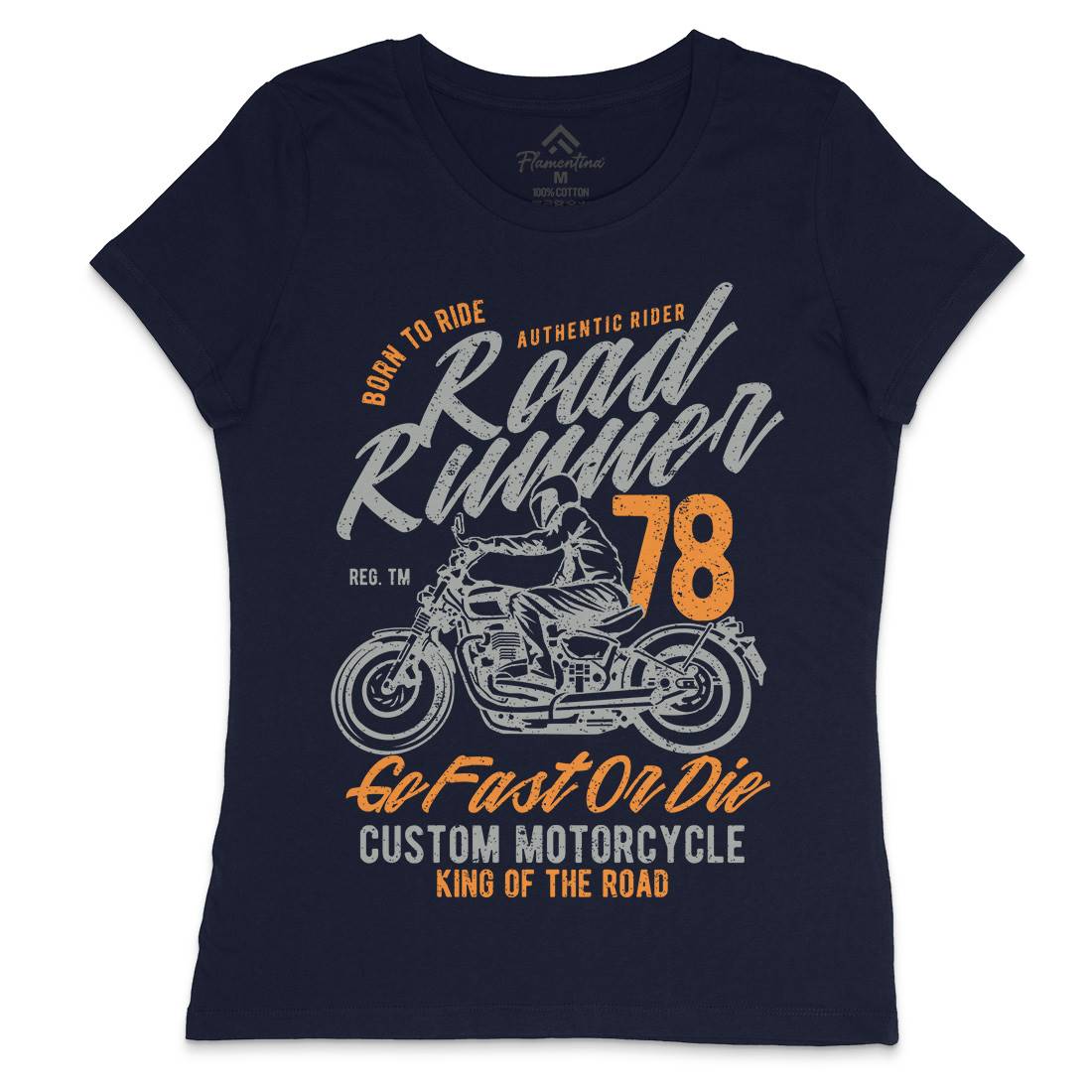 Road Runner Womens Crew Neck T-Shirt Motorcycles A746