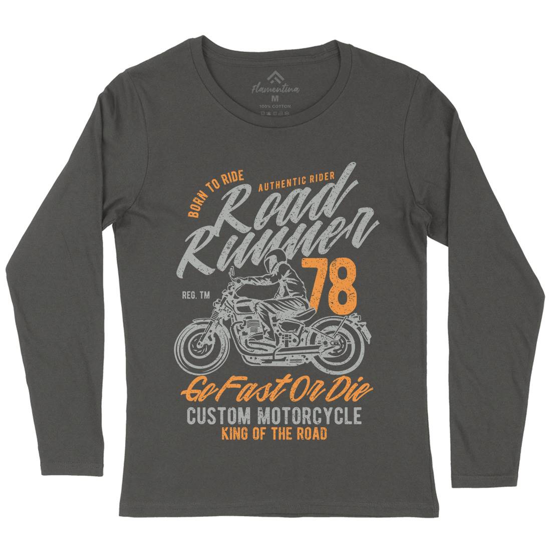 Road Runner Womens Long Sleeve T-Shirt Motorcycles A746