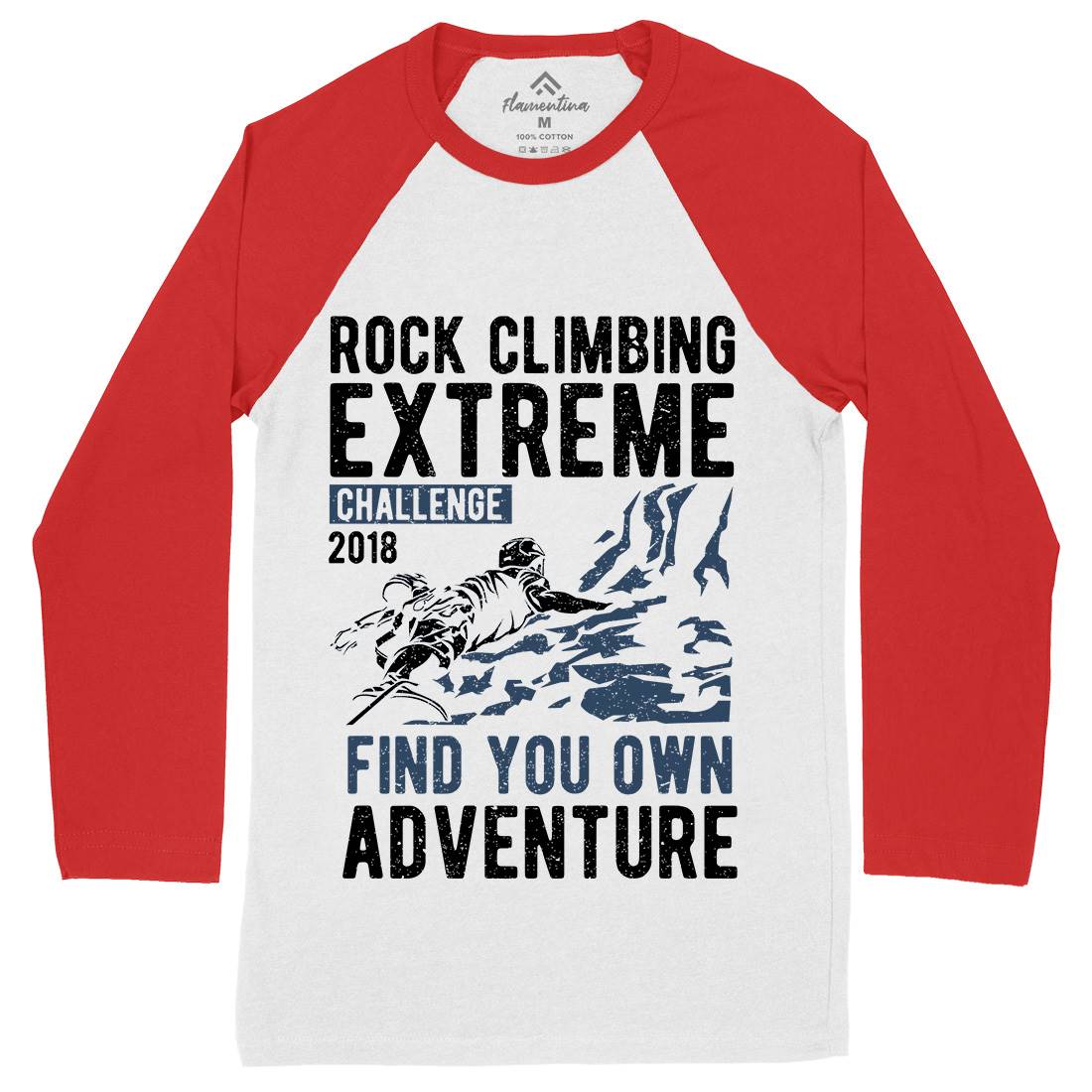 Rock Climbing Mens Long Sleeve Baseball T-Shirt Sport A747