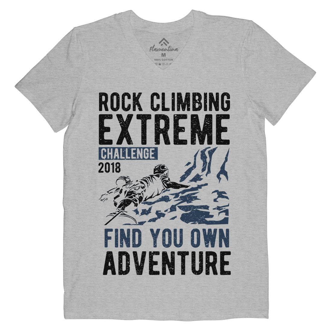 Rock Climbing Mens V-Neck T-Shirt Sport A747