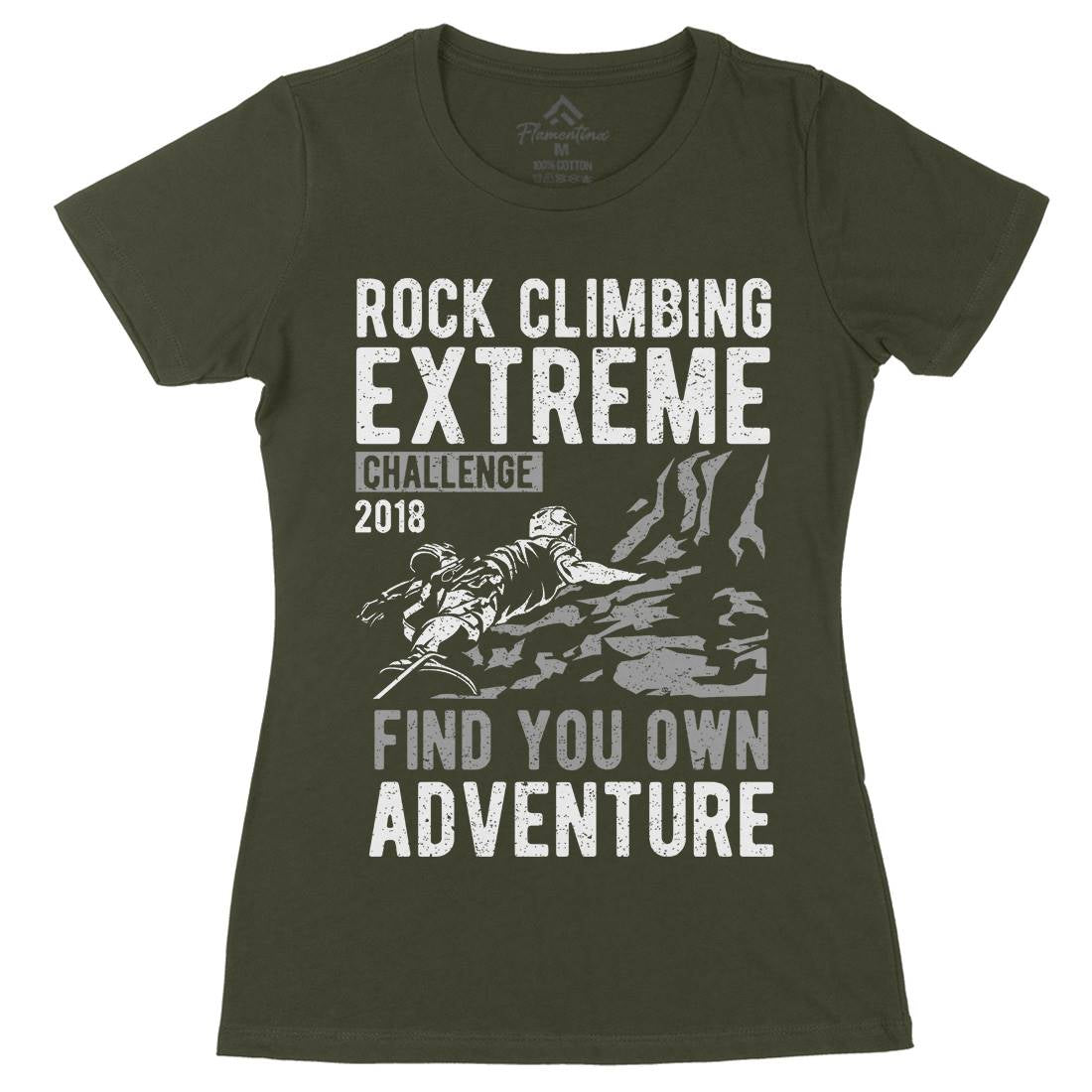 Rock Climbing Womens Organic Crew Neck T-Shirt Sport A747