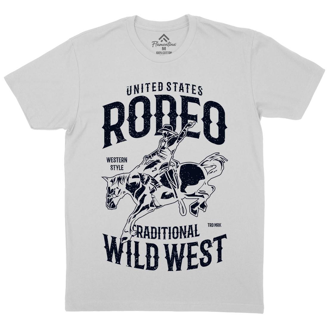 Rodeo Mens Crew Neck T-Shirt American A748