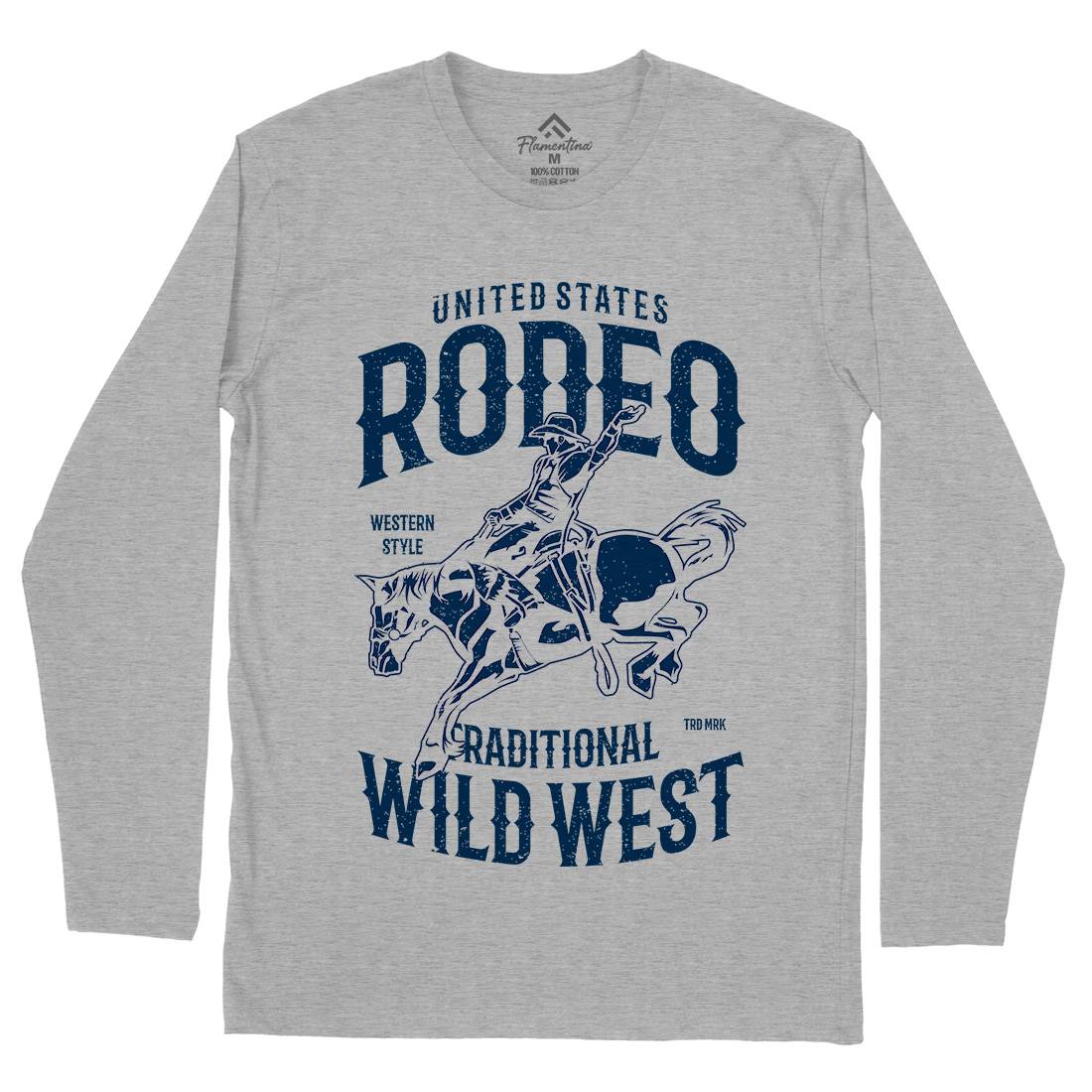 Rodeo Mens Long Sleeve T-Shirt American A748