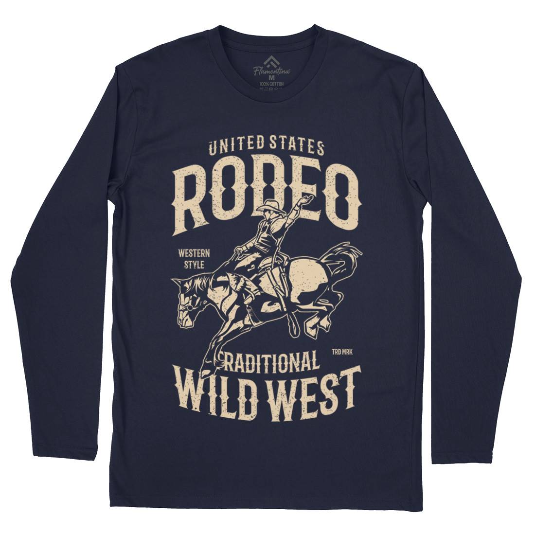 Rodeo Mens Long Sleeve T-Shirt American A748