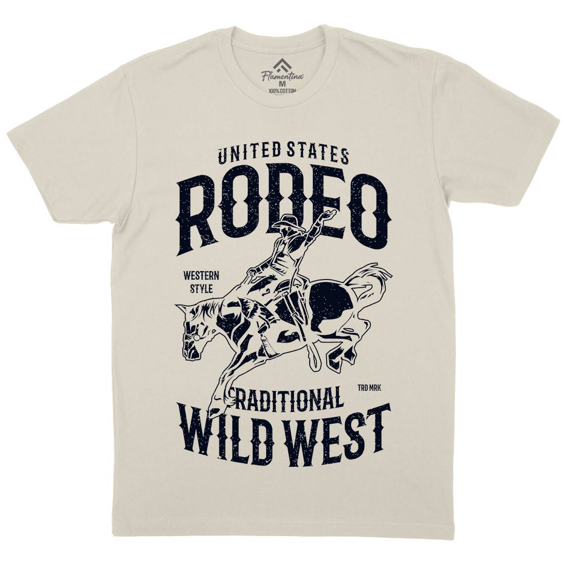 Rodeo Mens Organic Crew Neck T-Shirt American A748