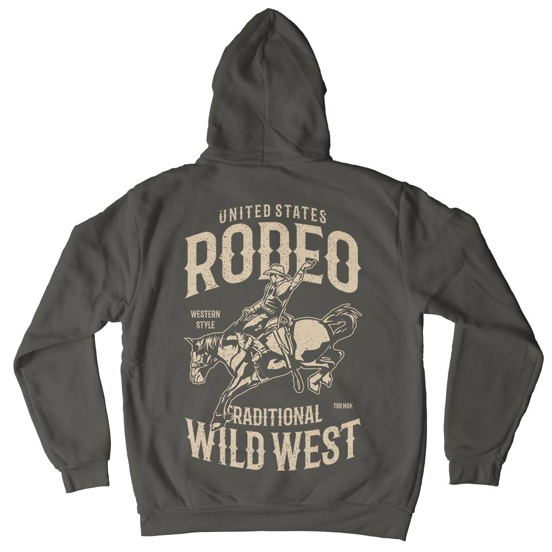 Rodeo Mens Hoodie With Pocket American A748