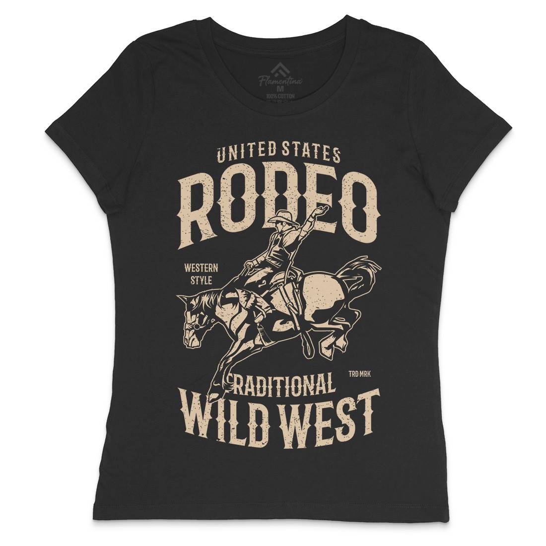 Rodeo Womens Crew Neck T-Shirt American A748
