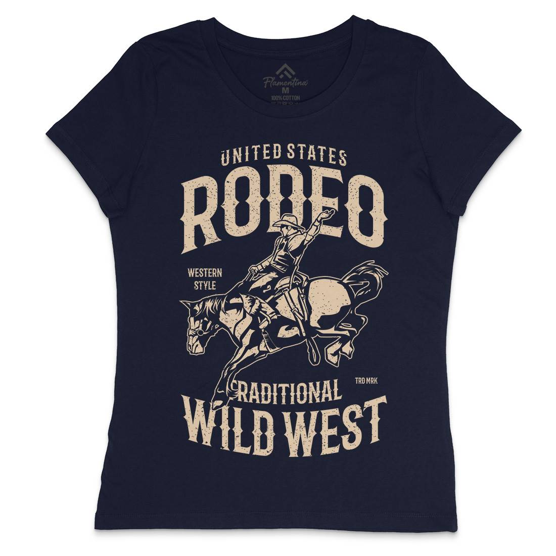 Rodeo Womens Crew Neck T-Shirt American A748