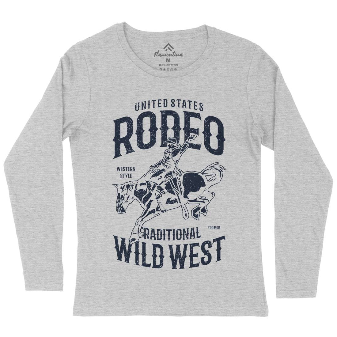 Rodeo Womens Long Sleeve T-Shirt American A748