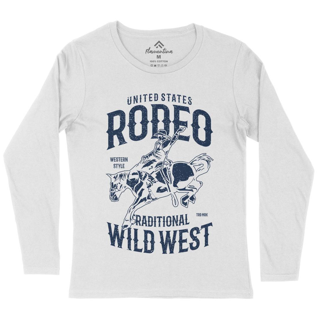 Rodeo Womens Long Sleeve T-Shirt American A748
