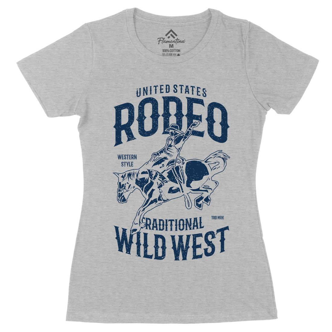 Rodeo Womens Organic Crew Neck T-Shirt American A748