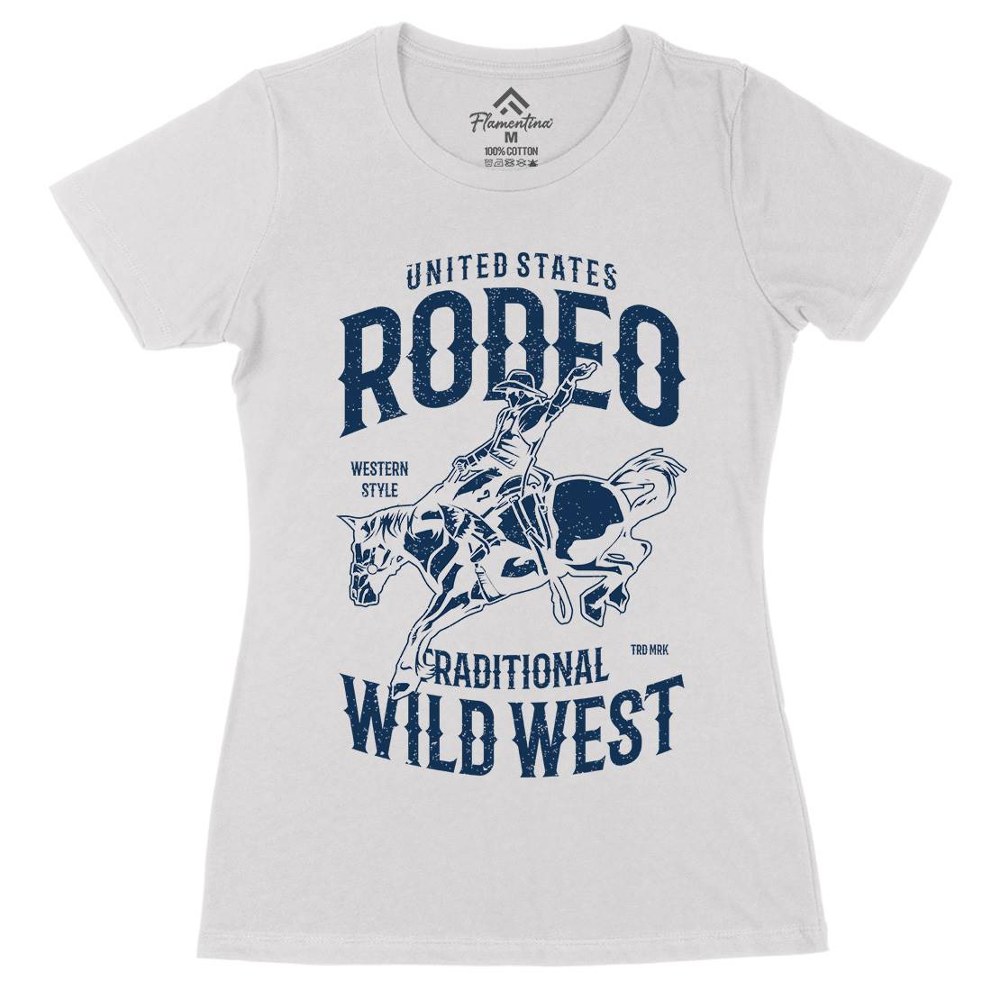 Rodeo Womens Organic Crew Neck T-Shirt American A748