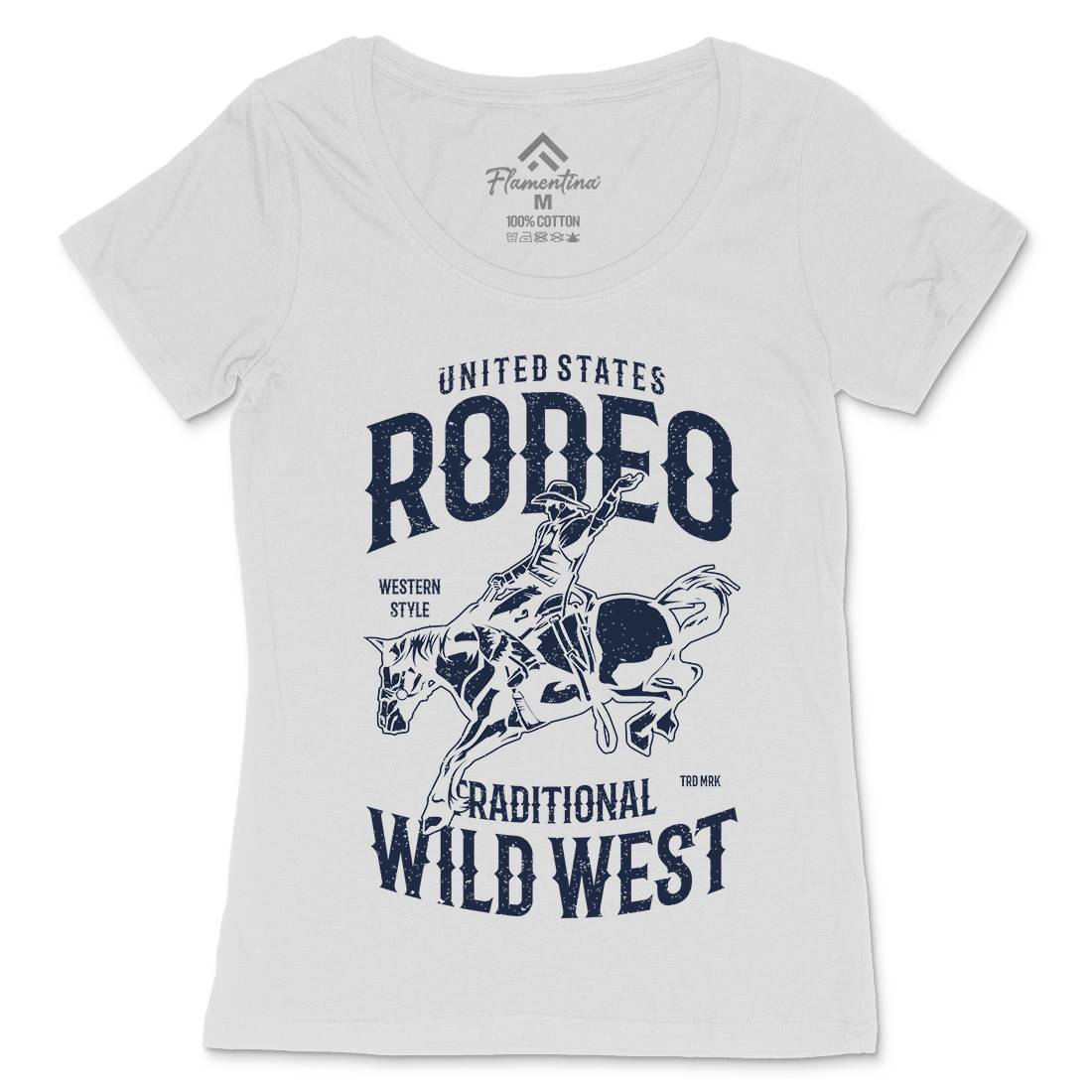 Rodeo Womens Scoop Neck T-Shirt American A748